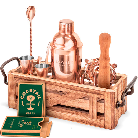 Bartender Kit with Rustic Organizer (COPPER)